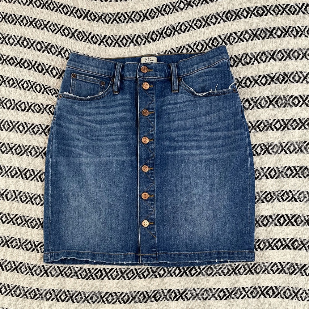 NWOT J.CREW Button-Front Denim Skirt